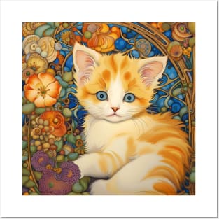 Cute Kitten Baby Ginger Tabby Cat Posters and Art